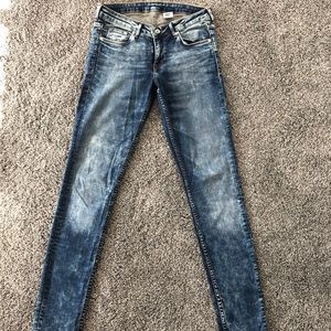 H&M Skinny Low Waist Washed Blue Jeans
